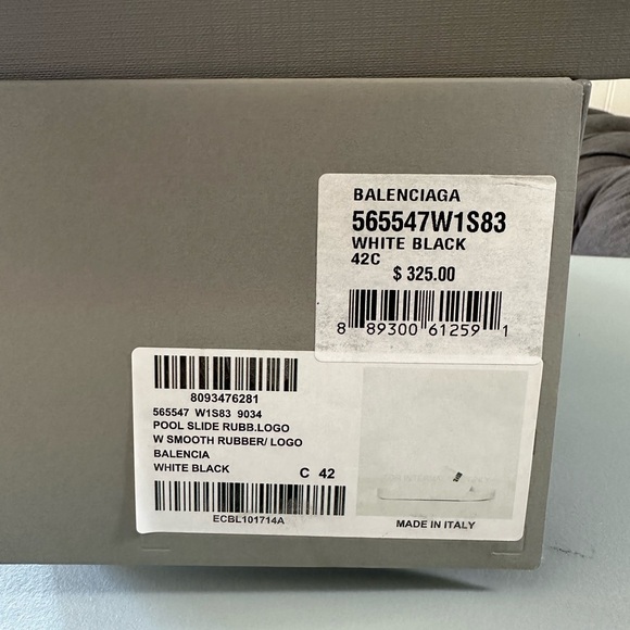 NWT Balenciaga White Pool Slide Sandals. Women’s 12 EU 42 - Picture 13 of 14